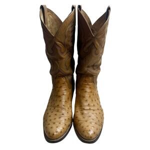 TONY LAMA VTG Men's 12 D EL REY COLLECTION Exotic Ostrich Leather Cowboy Boot